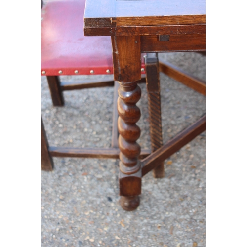 73 - VINTAGE BARLEY TWIST EXTENDING TABLE AND CHAIRS 
148 X 90 X 75CM