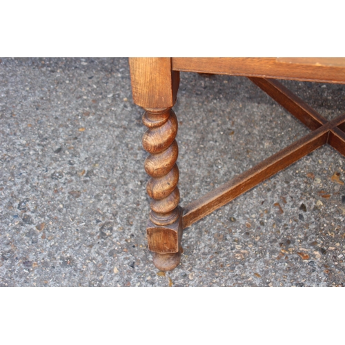 73 - VINTAGE BARLEY TWIST EXTENDING TABLE AND CHAIRS 
148 X 90 X 75CM