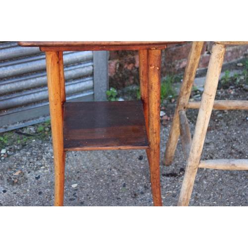 82 - VINTAGE PINE TABLE,STOOL and MILKING STOOL 
42 X 78CM