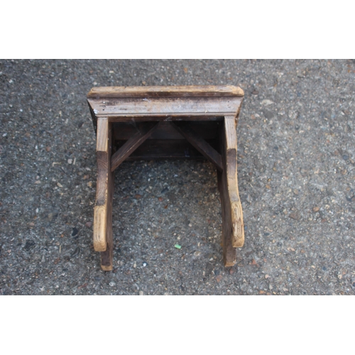 82 - VINTAGE PINE TABLE,STOOL and MILKING STOOL 
42 X 78CM