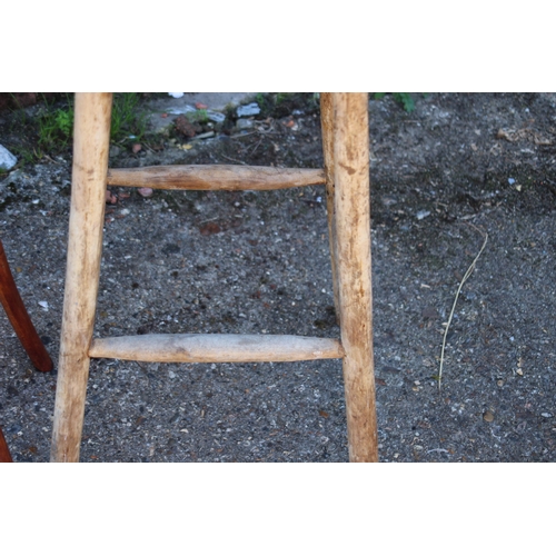 82 - VINTAGE PINE TABLE,STOOL and MILKING STOOL 
42 X 78CM