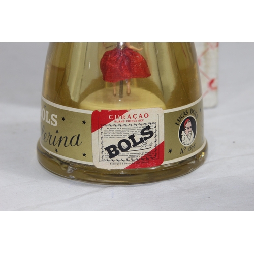 803 - VINTAGE 1950'S RARE BOLS BALLERINA GOLD CREME DE MENTHE, FULLY WORKING WITH BOX