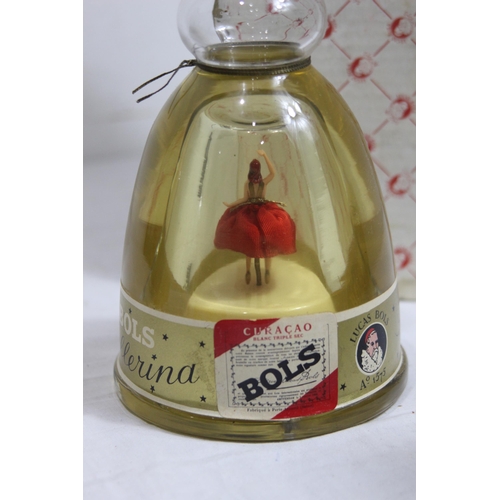 803 - VINTAGE 1950'S RARE BOLS BALLERINA GOLD CREME DE MENTHE, FULLY WORKING WITH BOX