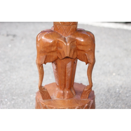 103 - VINTAGE CARVED WOODEN ELEPHANT HEAD SIDE TABLE 
50 X 61CM