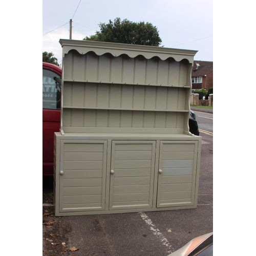 105 - VINTAGE PAINTED PITCH PINE DRESSER
183 X 38 X 207CM