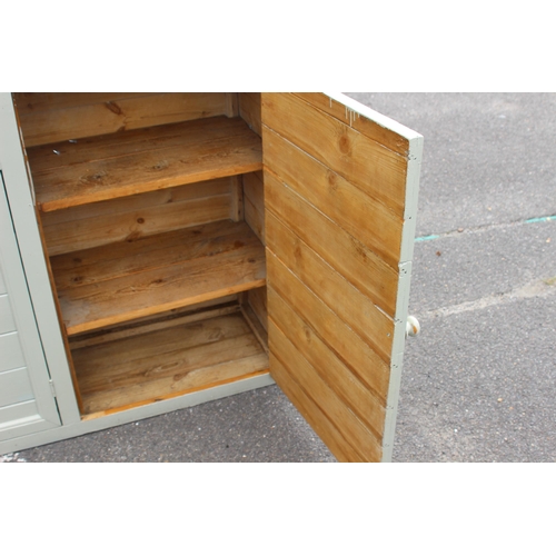 105 - VINTAGE PAINTED PITCH PINE DRESSER
183 X 38 X 207CM