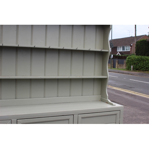 105 - VINTAGE PAINTED PITCH PINE DRESSER
183 X 38 X 207CM