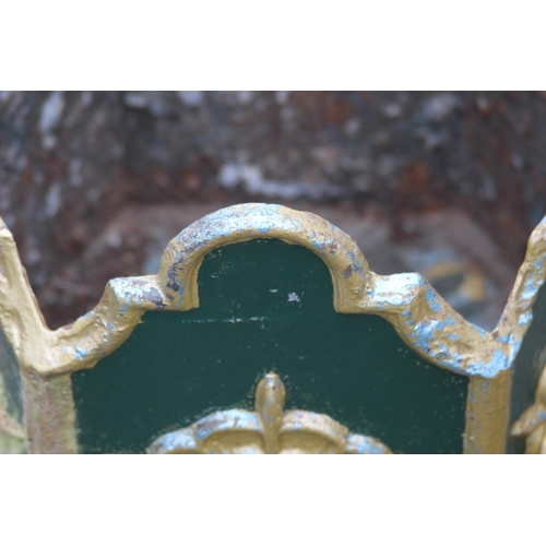 145 - OLD VINTAGE CAST IRON GARDEN PLANTER WITH TUDOR ROSE RELIEF DETAIL 
40 X 40CM