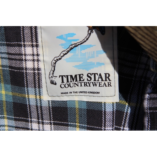 622 - VINTAGE TIMESTAR COUNTRYWEAR WAX JACKET - SIZE S INSIDE