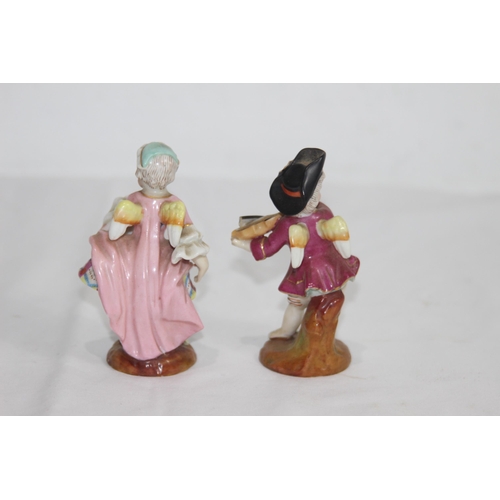 854 - 12 X  ANTIQUE MEISSEN STYLE FIGURES - COUPLE A/F ON WINGS 
9CM