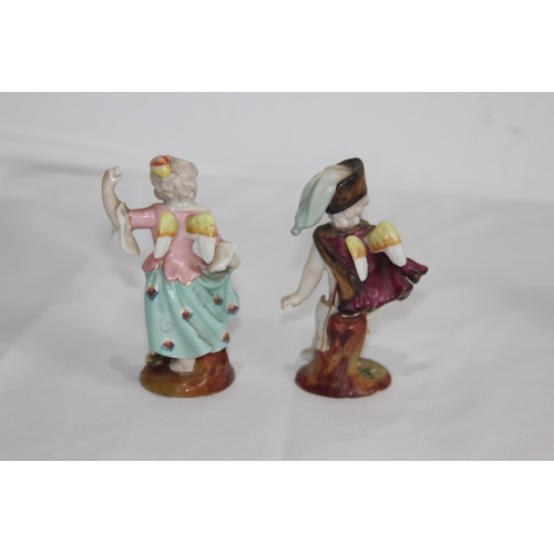 854 - 12 X  ANTIQUE MEISSEN STYLE FIGURES - COUPLE A/F ON WINGS 
9CM