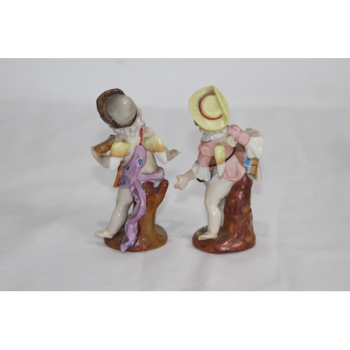 854 - 12 X  ANTIQUE MEISSEN STYLE FIGURES - COUPLE A/F ON WINGS 
9CM