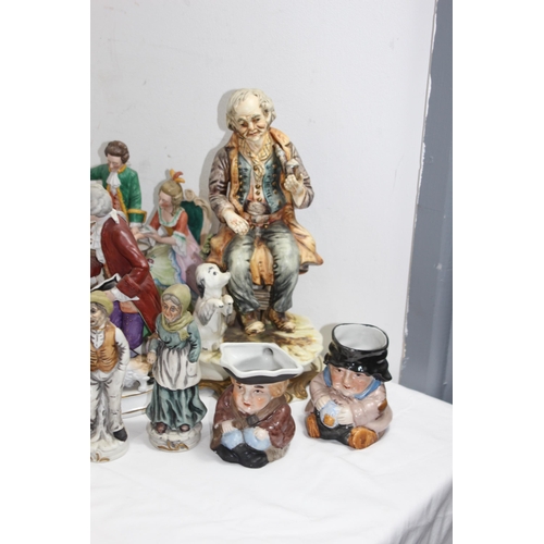 861 - QUANTITY OF CAPODIMONTE FIGURES ETC 
31CM