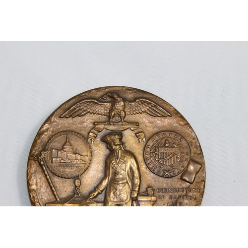 876 - COMMEMORATIVE MEDALLION - LAYING OF THE CORNER STONE