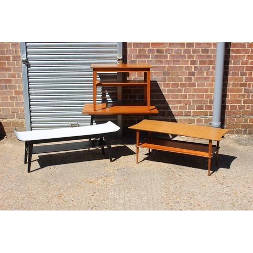 91 - 4 X RETRO COFFEE TABLES 
110 X 38 X 34CM