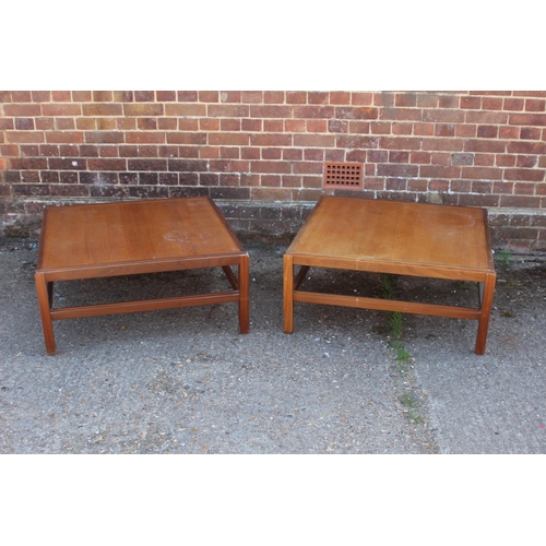 98 - PAIR OF RETRO COFFEE TABLES 
85 X 85 X 39CM