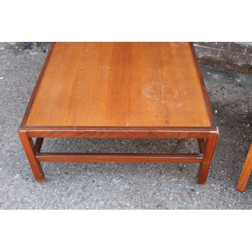 98 - PAIR OF RETRO COFFEE TABLES 
85 X 85 X 39CM