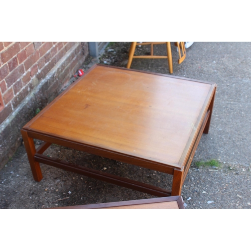 98 - PAIR OF RETRO COFFEE TABLES 
85 X 85 X 39CM