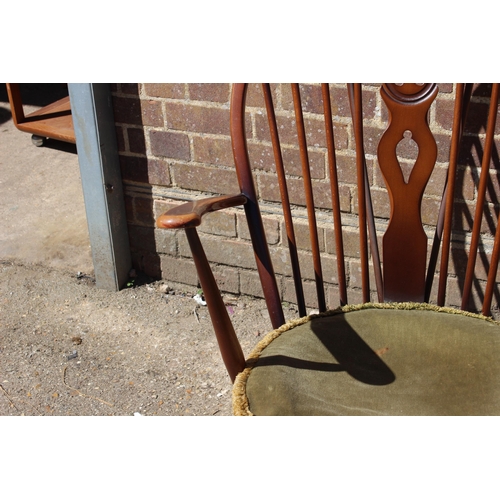 106 - 2 X RETRO ERCOL ARMCHAIRS - ONE OS A ROCKER - ONE A/F ARMS HAVE BEEN REMOVED 
70 X 80 X 94CM