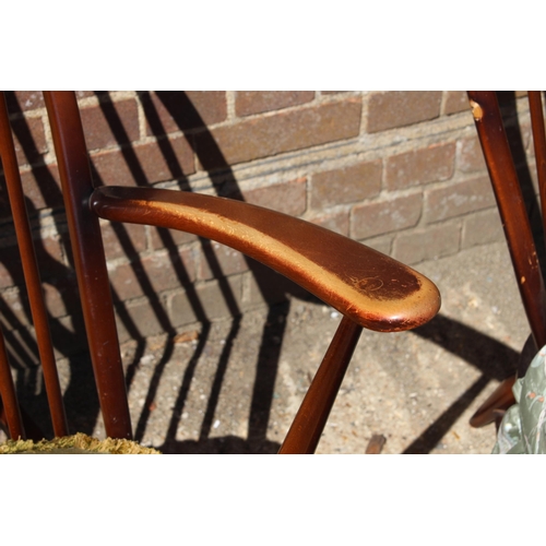 106 - 2 X RETRO ERCOL ARMCHAIRS - ONE OS A ROCKER - ONE A/F ARMS HAVE BEEN REMOVED 
70 X 80 X 94CM