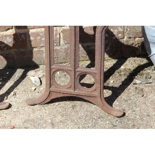 116 - PAIR OF VINTAGE IRON BENCH ENDS 
86 X 35CM