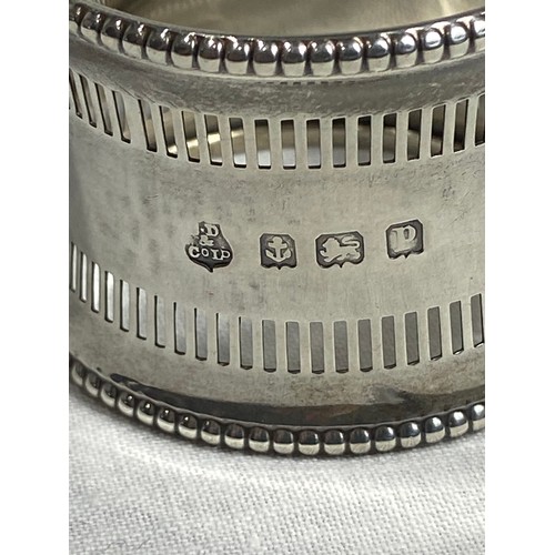 1086 - SELECTION OF 3 SILVER NAPKINS RINGS IN VARIED DESIGNS AND DATES - 33G