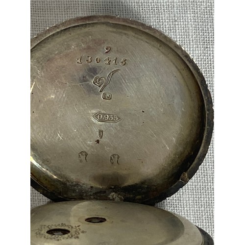 1126 - SWISS SILVER FOB WATCH 935 GRADE