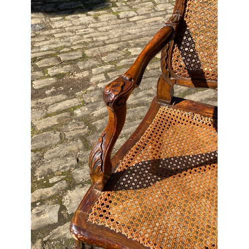 112 - ANTIQUE CANE CHAIR 
62 X 53 X 97CM