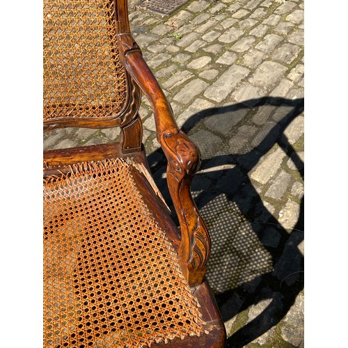 112 - ANTIQUE CANE CHAIR 
62 X 53 X 97CM