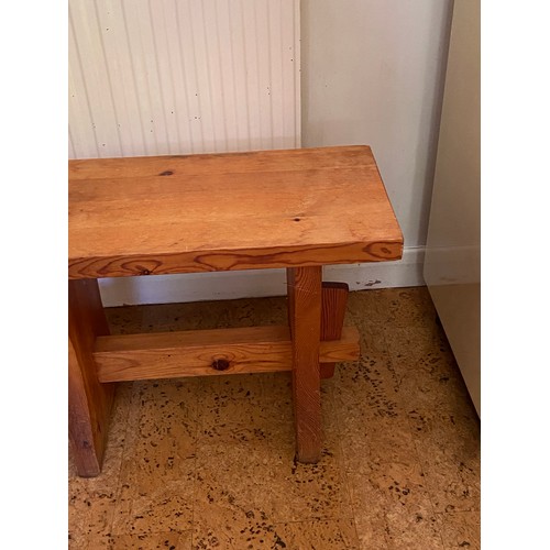 113 - VINTAGE PINE TABLE AND CHAIR 
38 X 40 X 87CM