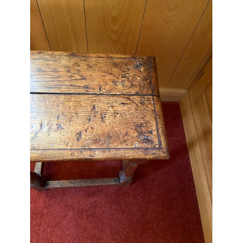 114 - ANTIQUE OAK COUNTRY STOOL - A/F
46 X 29 X 55CM