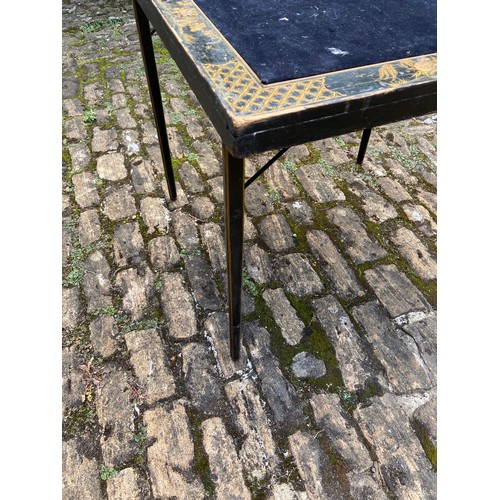 115 - VINTAGE ORIENTAL CARD TABLE WITH FOLD DOWN LEGS 
77 X 77CM