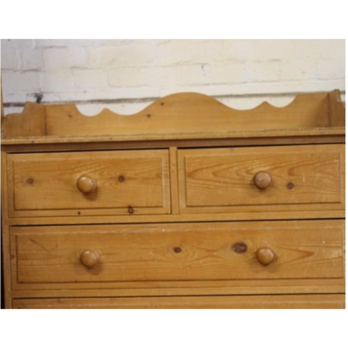 34 - NATURAL PINE 2/3 CHEST OF DRAWERS