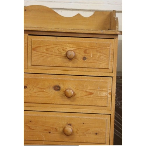 34 - NATURAL PINE 2/3 CHEST OF DRAWERS