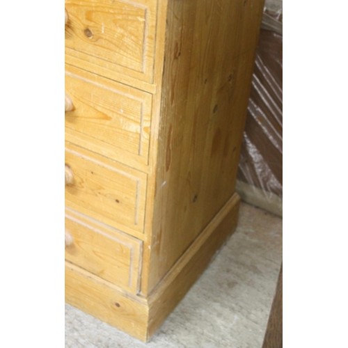 34 - NATURAL PINE 2/3 CHEST OF DRAWERS