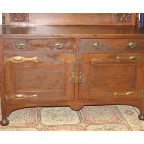 47 - LARGE ART NOUVEAU  MIRROR TOPPED SIDEBOARD