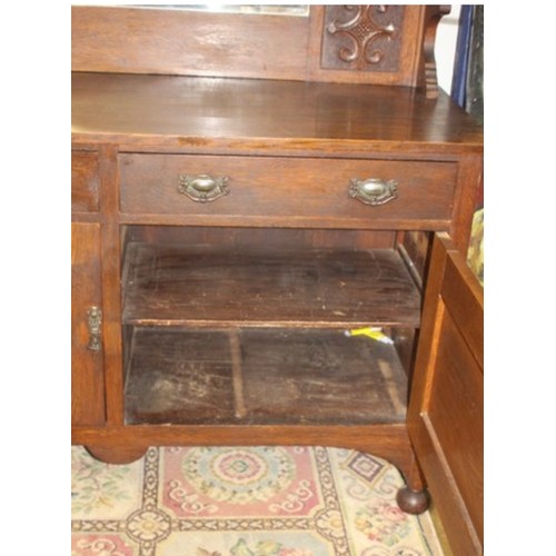 47 - LARGE ART NOUVEAU  MIRROR TOPPED SIDEBOARD