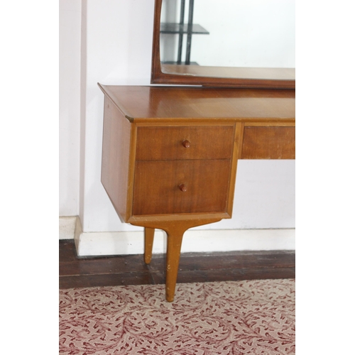 107 - RETRO GIMSON AND SLATER FRENCH WALNUT LOMBARDY DRESSING TABLE 
140 X 50 X 119CM