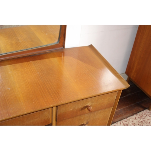 107 - RETRO GIMSON AND SLATER FRENCH WALNUT LOMBARDY DRESSING TABLE 
140 X 50 X 119CM