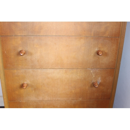 108 - RETRO GIMSON AND SLATER FRENCH WALNUT LOMBARDY CHEST OF DRAWERS
63.5 X 60 X 110CM