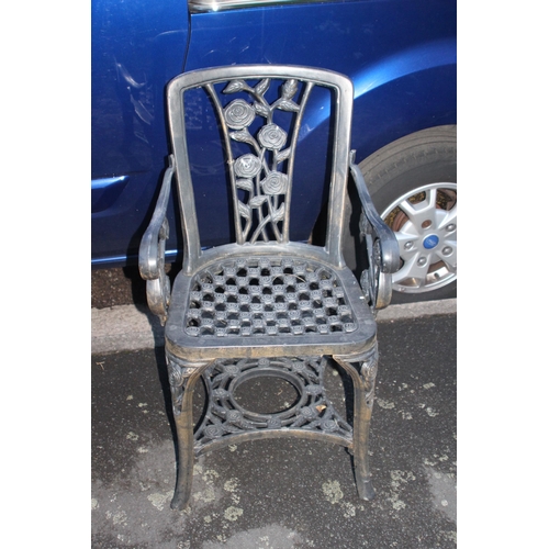 129 - PLASTIC GARDEN TABLE AND CHAIRS 
69 X 56CM