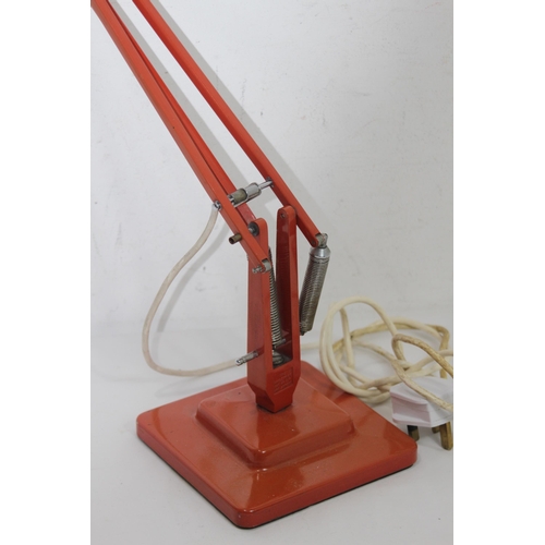 228 - RETRO HERBERT TERRY ORANGE ANGLEPOISE (one spring missing)
90CM