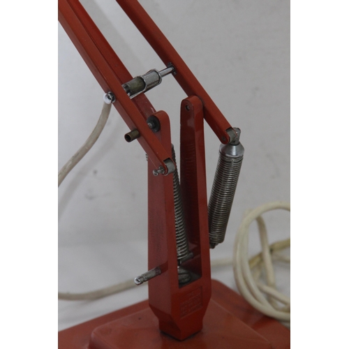 228 - RETRO HERBERT TERRY ORANGE ANGLEPOISE (one spring missing)
90CM