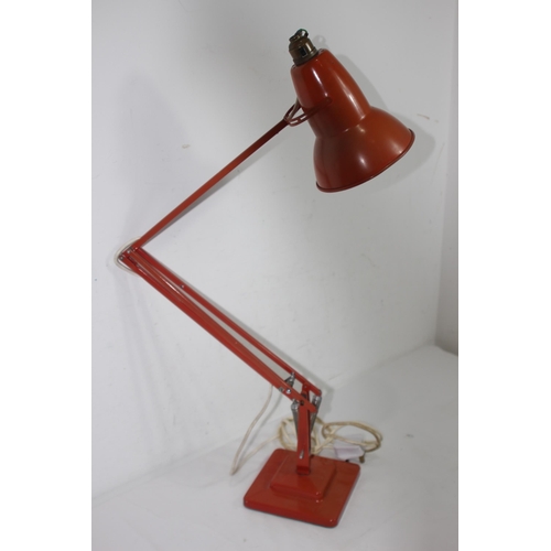 228 - RETRO HERBERT TERRY ORANGE ANGLEPOISE (one spring missing)
90CM