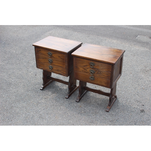 28 - PAIR OF VINTAGE OAK BEDSIDE TABLES AND HEADBOARD
138 X 90CM