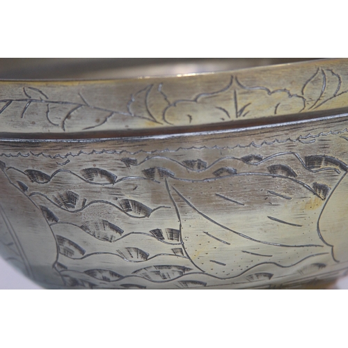 405 - ORIENTAL BRASS BOWL
14 X 23CM