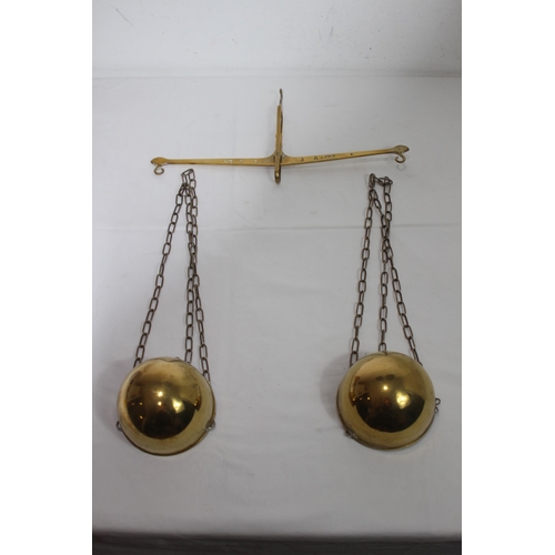 408 - SET OF BRASS BALANCE SCALES