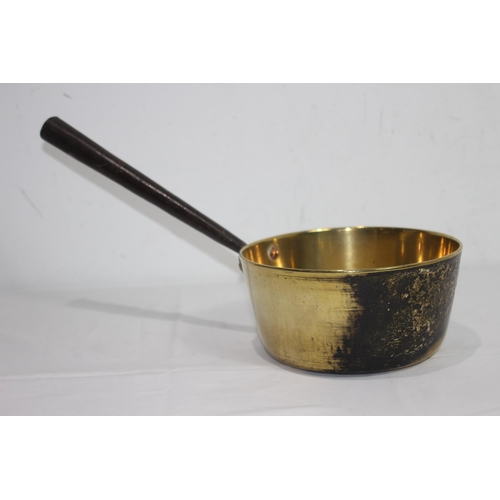 409 - VINTAGE HEAVY BRASS SAUCEPAN 
44CM