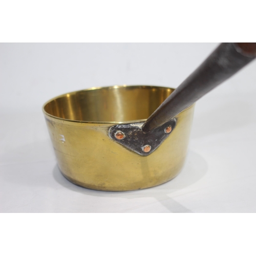 409 - VINTAGE HEAVY BRASS SAUCEPAN 
44CM