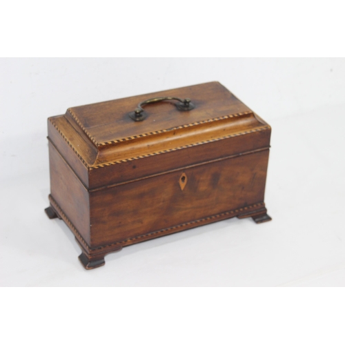 442 - ANTIQUE GEORGIAN TEA CADDY 
25.5 X 15.5CM